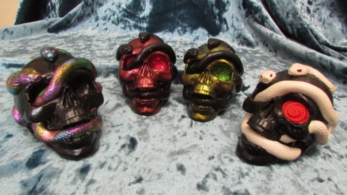 Plaster Snake Skulls